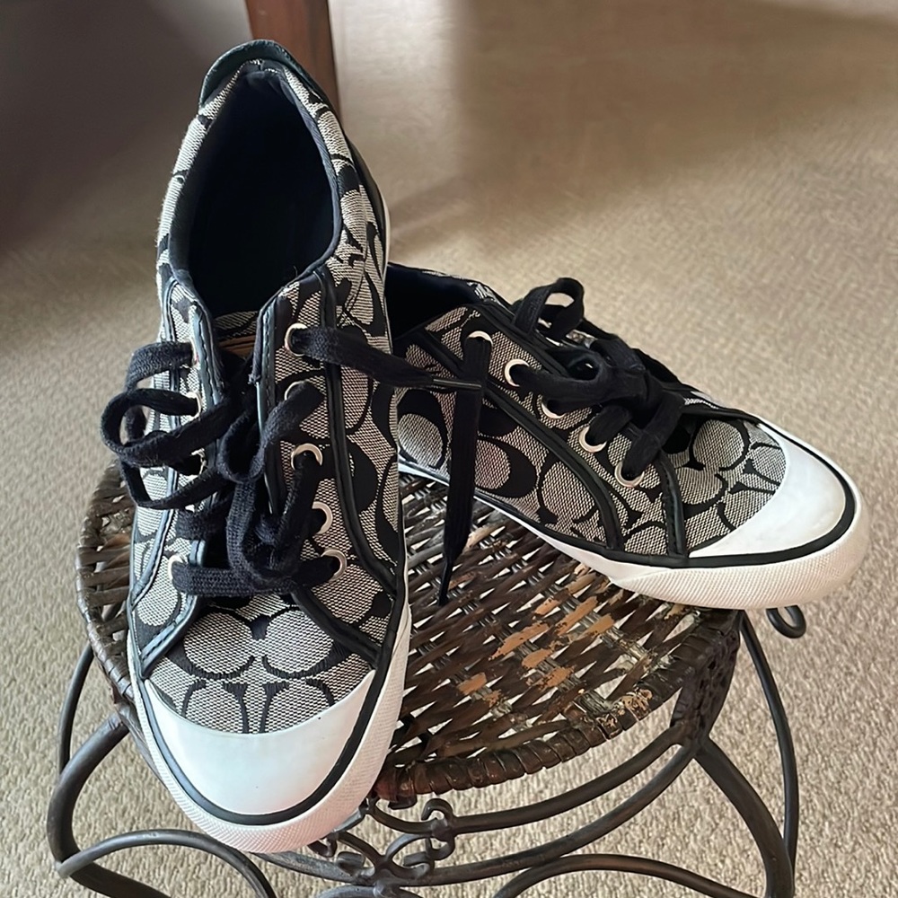Coach sneakers, worn once, like new, size 7 and 7.5